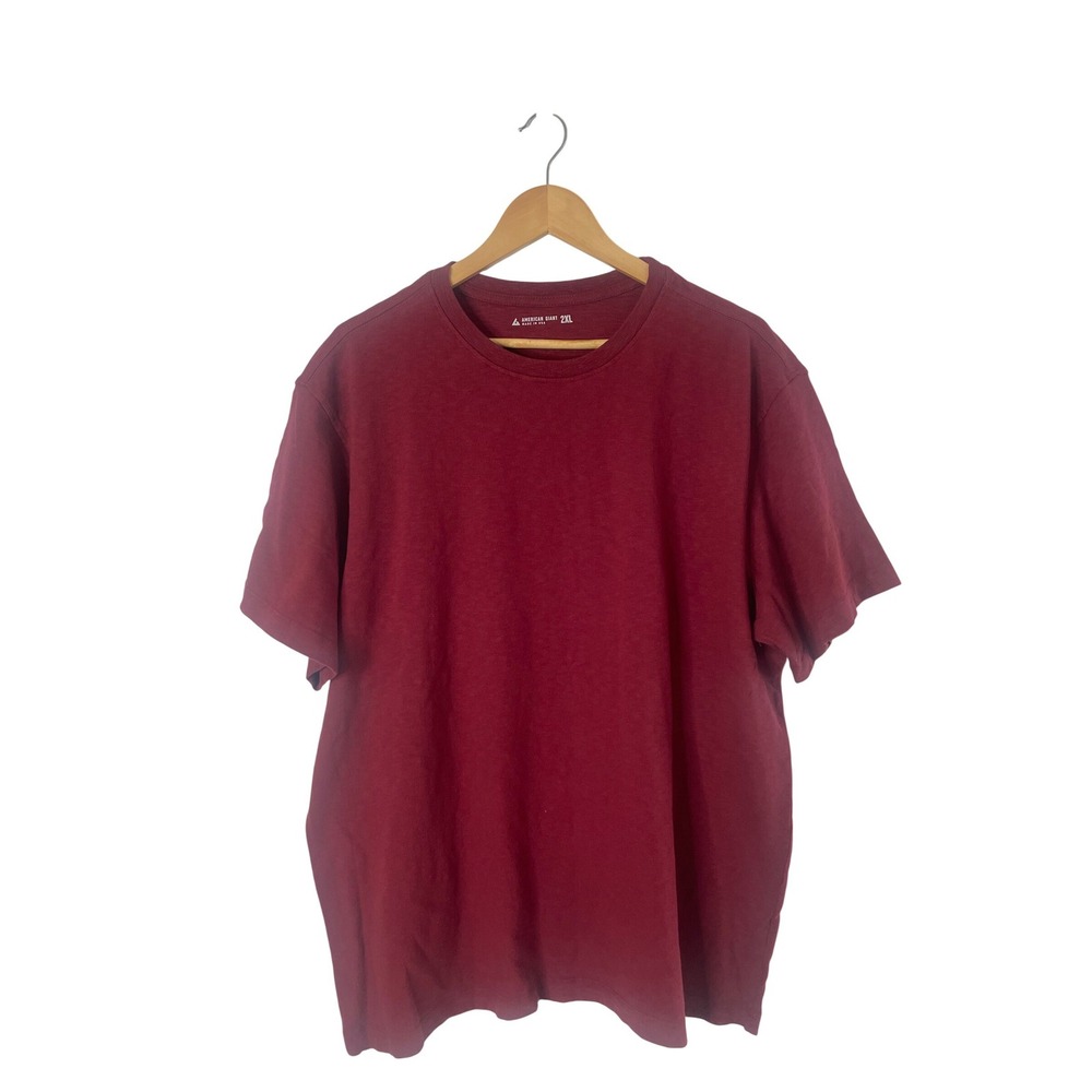 NEW American‎ Giant T-Shirt Mens 2XL Burgundy Slub Cotton Crew Neck USA
